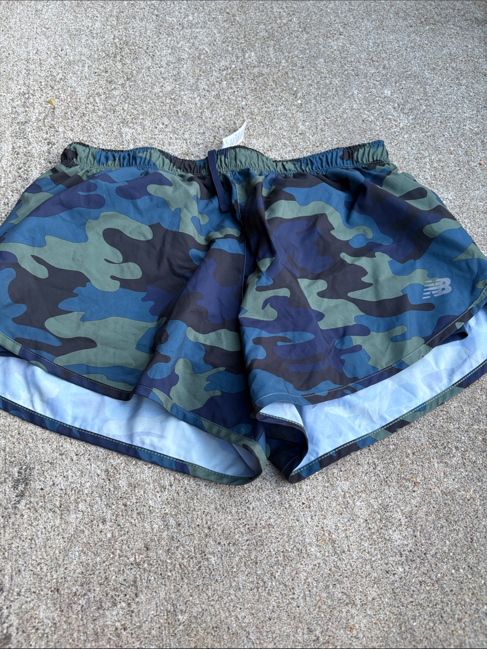 New Balance Camouflage Running Shorts - Green/Blue